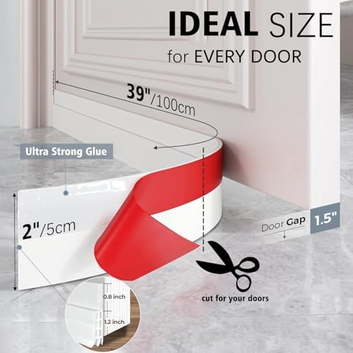 2 Packs Door Draft Stoppers White 2x39 Inches