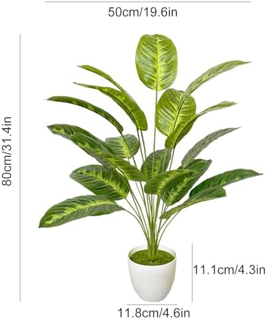 Ozizley Artificial Palm Tree Faux Silk Plant