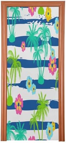Susiyo Palm Trees Hibiscus Halloween Door Cover