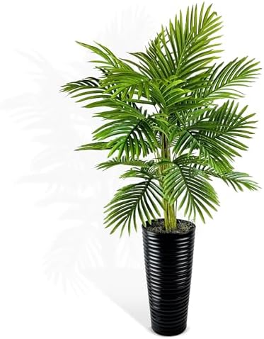 4 ft Artificial Palm Tree in Black Metal Pot