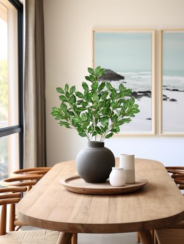 3PCS Artificial Greenery Stems 315 Inch Faux Pittosporum Leaves for Vase and Floral Arrangements