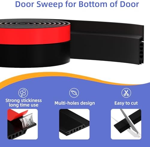 Door Draft Stopper with Adjustable Fit and Heavy Duty Seal