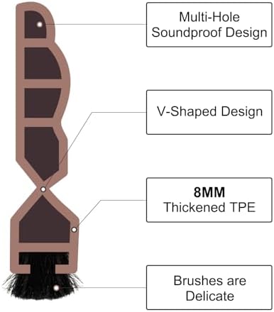 Uxcell 2pcs Door Draft Stopper with Brush Self-Adhesive Bottom Door Seal for Cold and Noise Prevention Black 3Ft