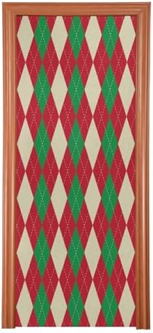 Susiyo Christmas Red Green Plaid Door Cover 32x79 in