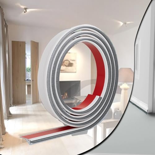 Door Draft Stopper with Brush Silicone 39 Inch White