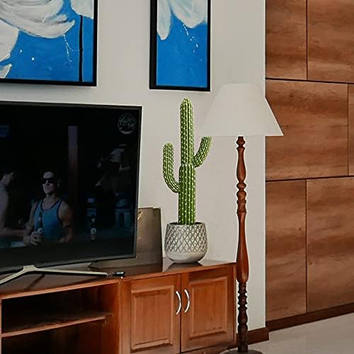 Momoplant Artificial Cactus Plant 24 Inch Tall with Black Planter