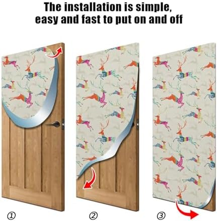 Susiyo Christmas Reindeer Door Cover Decoration 32x79 In