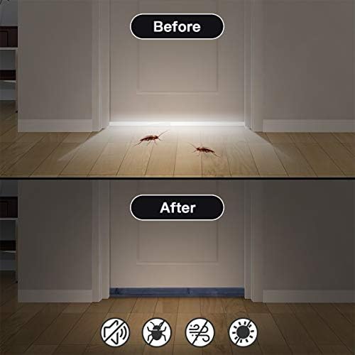 GDHOMM Door Sweep Weather Stripping Noise Blocker Adjustable 30-36 Inch Gap Filler Black