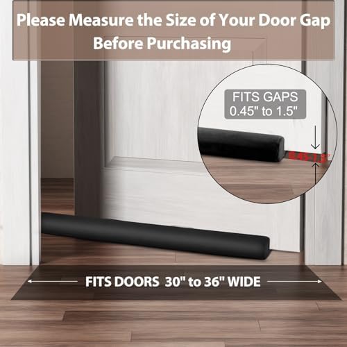 FOHOM Door Draft Stopper Double-Sided Under Door Seal for 30 to 36 Gaps