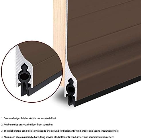 USUKUE Metal Door Draft Stopper 36 Inch Mice Guard Bottom Seal Strip