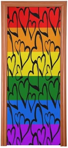 Susiyo Colored Hearts Halloween Door Cover