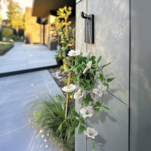 2 Pcs Artificial Ivy Hanging Plant with Flowers