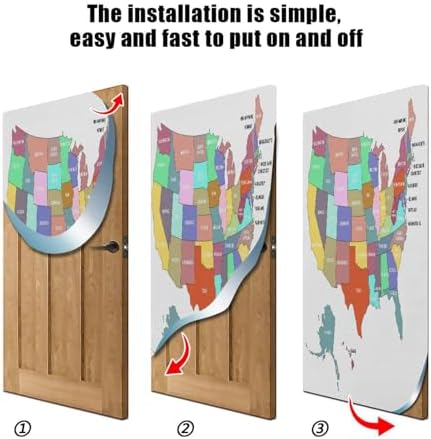 Susiyo Colorful USA Map Halloween Door Cover