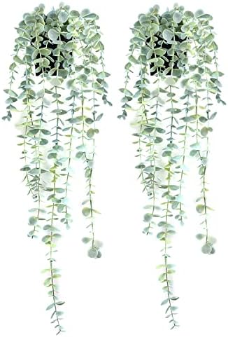 BACAMA Fake Hanging Eucalyptus Wall Greenery 2PCS