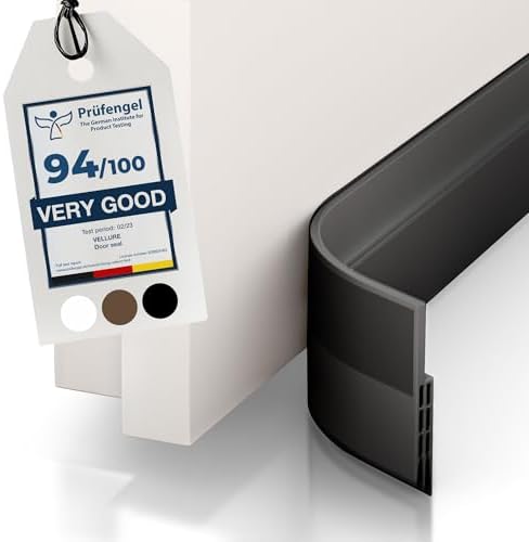 Vellure Door Draft Stopper 1 Black 2x39 Inch