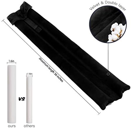 GDHOMM Door Sweep Weather Stripping Noise Blocker Adjustable 30-36 Inch Gap Filler Black