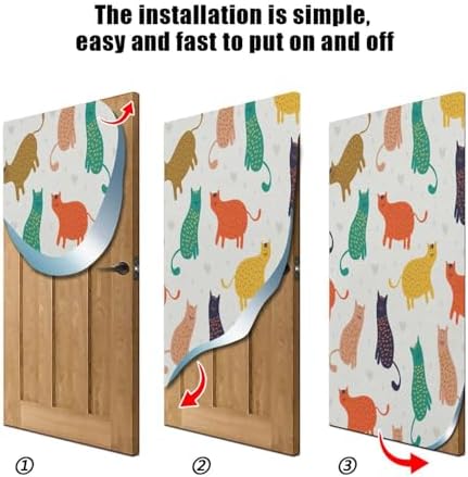 Susiyo Colorful Funny Cat Halloween Door Cover