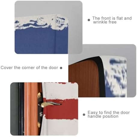 Susiyo Halloween Door Cover Red Blue Striped 32x79 In
