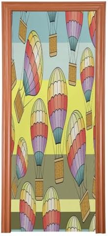 Susiyo Hot Air Balloons Halloween Door Cover 32x79 in