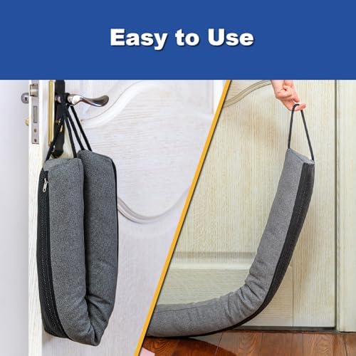 YOUFI 32 Inch Draft Stopper with Non-Slip Base and Self-Resetting Design