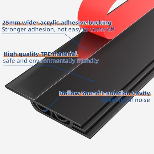 78 Inch Door Draft Stopper with Strong Adhesive Seal