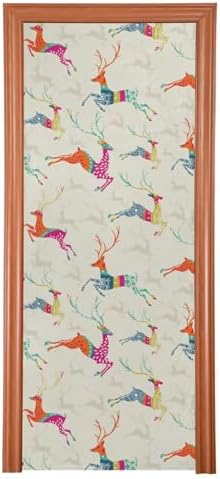 Susiyo Christmas Reindeer Door Cover Decoration 32x79 In
