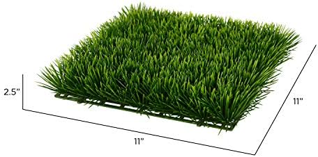 Vickerman 11 Inch Artificial Green Grass Matt - 2 Pack UV Resistant