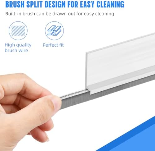 2 Pack Under Door Draft Stoppers with Brush 2 W x 39 L Soundproof Door Seal for Energy Efficiency - White
