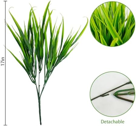 Uieke 6 Bundle UV Resistant Artificial Grass Plants for Home Garden