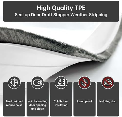 Self-Adhesive Door Sweep with Brush 3937 L White