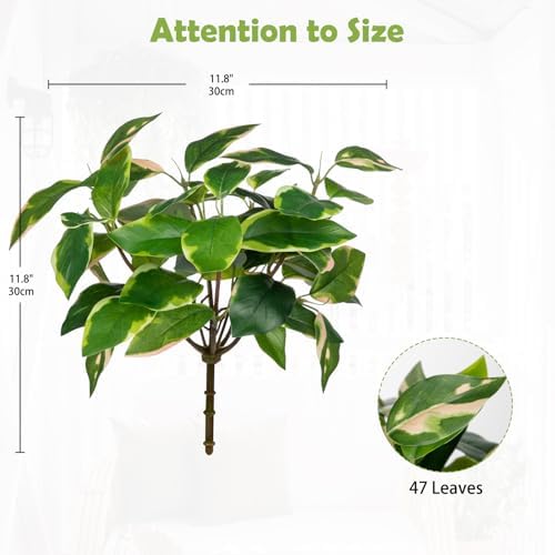 Oairse 2 Bundle Artificial Pothos Stems Greenery Decor