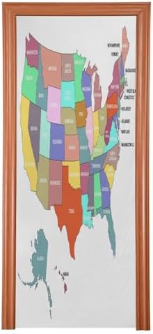 Susiyo Colorful USA Map Halloween Door Cover