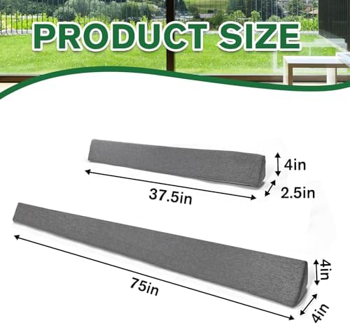 2 Pack Sliding Door Draft Blocker Stopper for Patio Sunroom Double Doors