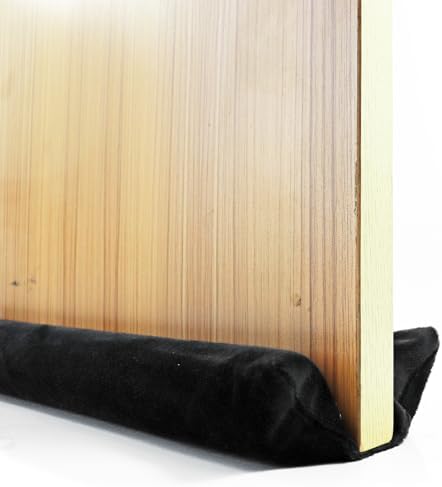 Door Draft Stopper 36 Inch Adjustable Under Door Seal Blocker Black