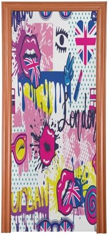 Susiyo Funny Colorful Halloween Door Cover 32x79 in