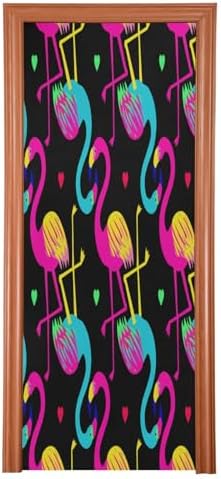 Susiyo Pink Flamingo Halloween Door Cover 32x79 In