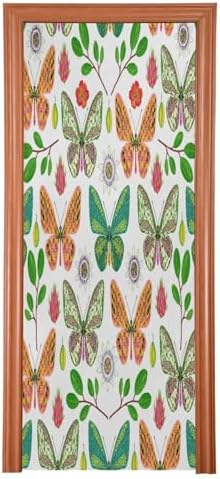 Susiyo Green Butterflies Halloween Door Cover Stretch Fabric 32x79 in