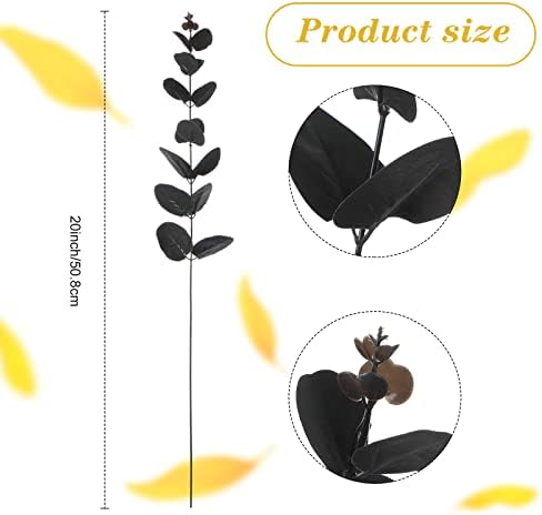 Chuangdi 20 Inch Artificial Eucalyptus Branches Black 24 Piece Set