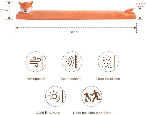 My OLi Stuffed Fox Draft Stopper 36 Inch for Door and Window
