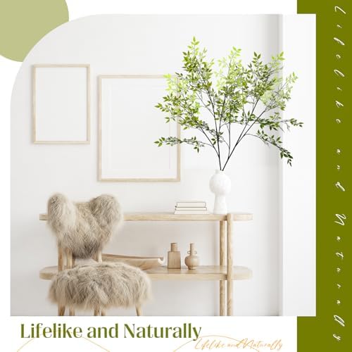 Giegxin 6 Pcs Artificial Nandina Branches for Home Decor