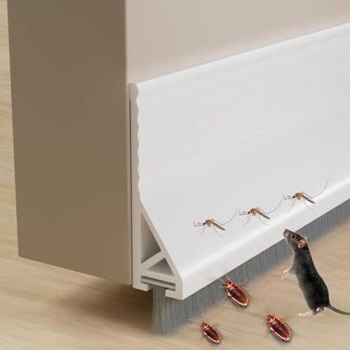 2 PCS Door Draft Stopper with Brush Self Adhesive White