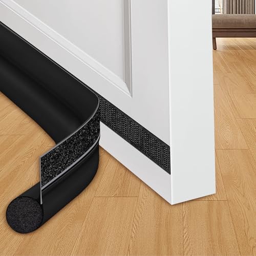 EGUARTE Door Draft Stopper 37 Inch Adjustable Black