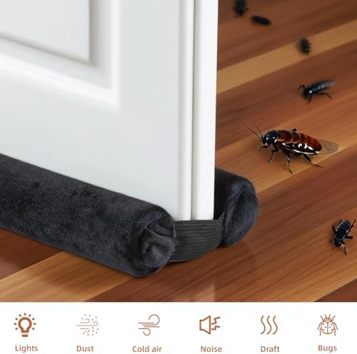 Amugret Thin Draft Stopper for Bottom of Door 30 to 36 Under Door Gap Filler Soundproof and Floor-Safe