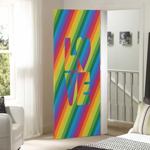 Susiyo Rainbow Love Halloween Door Cover 32x79 in 1