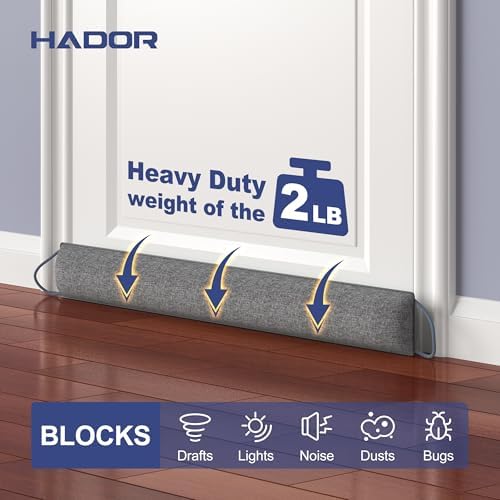 HADOR Door Draft Stopper 38 Inch Grey