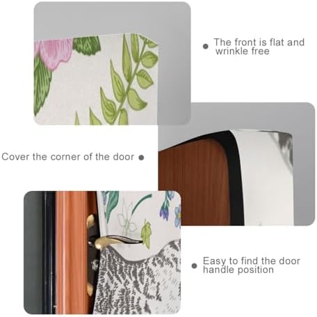 Susiyo White Butterflies and Flowers Christmas Door Cover Decoration 32x79 in