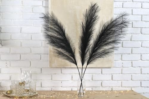 LifeJournal 43 Inch Black Pampas Grass Decor 3-Pcs