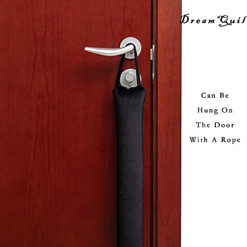 DreamQuil Under Door Snake Draft Stopper - Noise Air Blocker With Heavy Bottom Guard - 36 Inch Ink Black