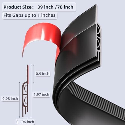 KAYLEINSTER 78 Inch Door Draft Stopper Black