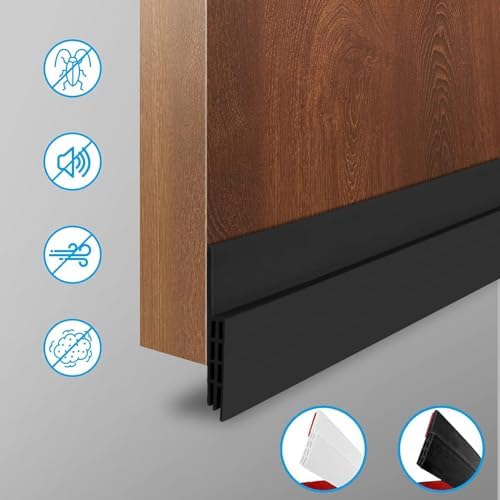 2 PCS Door Draft Stopper Black 2 W x 39 L
